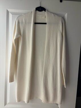 Cyrus Open-Front Longline Cardigan - Cream